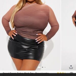 Desert Dream Ombré Brown Mesh Top